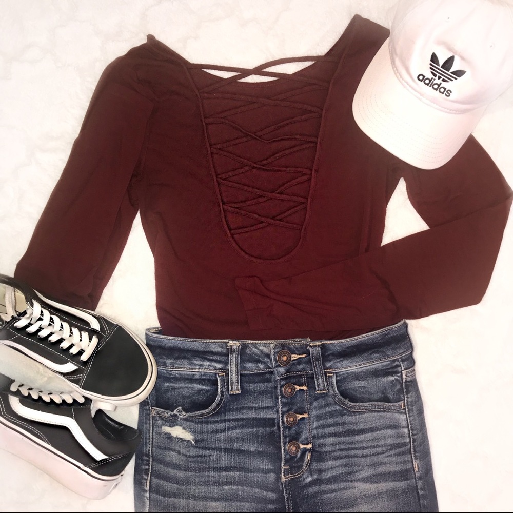 ✰ Aeropostale OPEN BACK Strappy Long Sleeve ✰